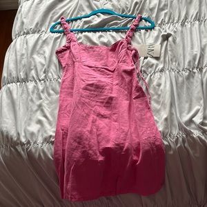 Zara pink braided strap dress